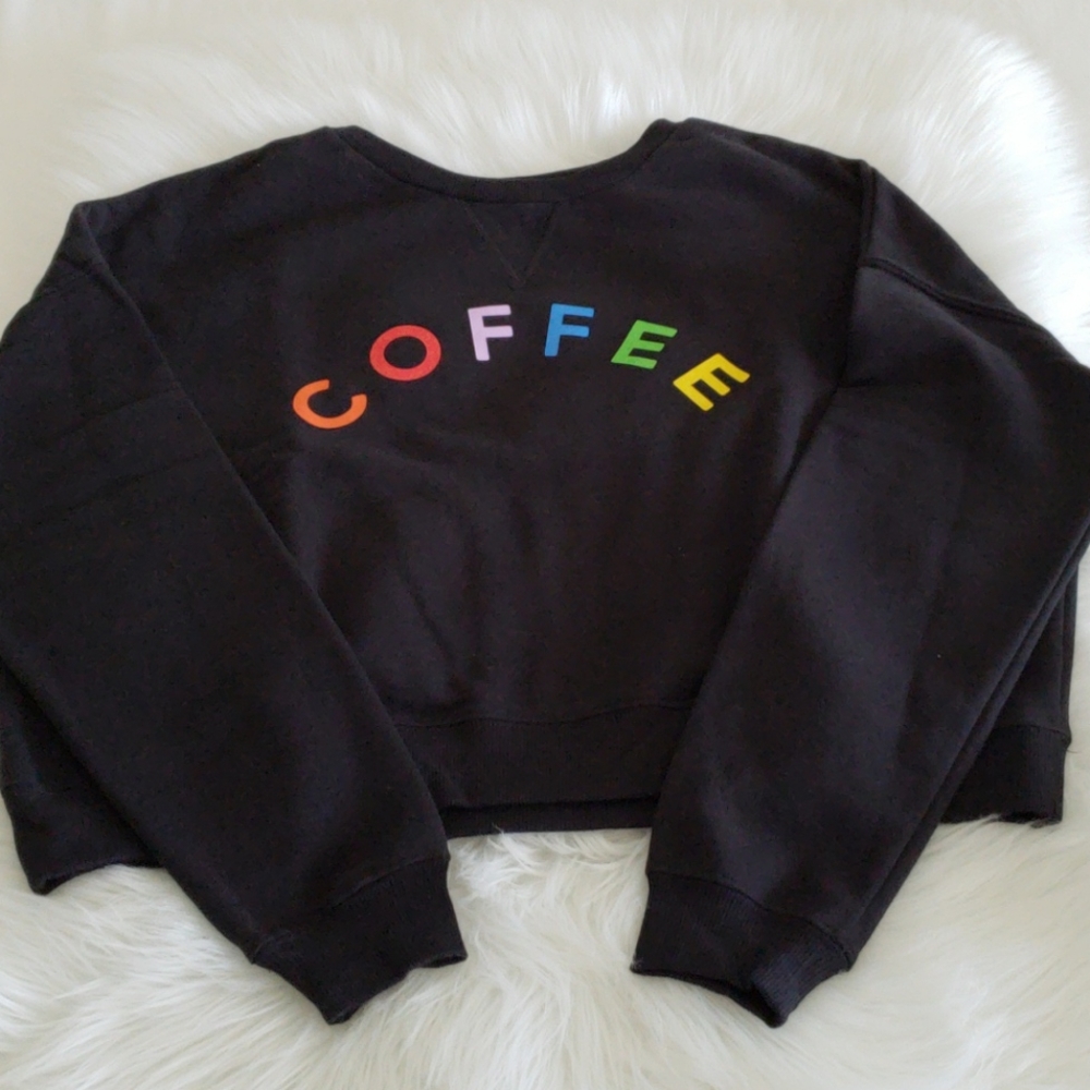 FIFTH SUN BLACK CROPPED SWEATSHIRT SIZE L